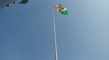 A 54-foot-high tricolor was thrown in Shaheen Bagh