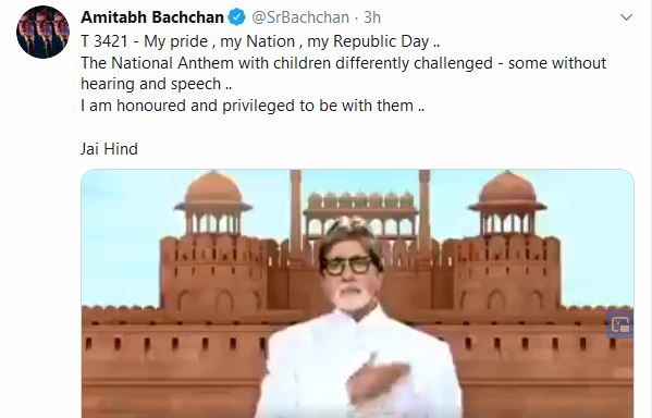 Big B sings 'Jana Gana mana, amitabh bachchan, amitabh bachchan sing jana gana mana with differently-abled kids