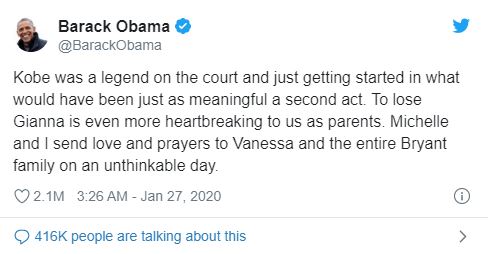 tweet of brack obama