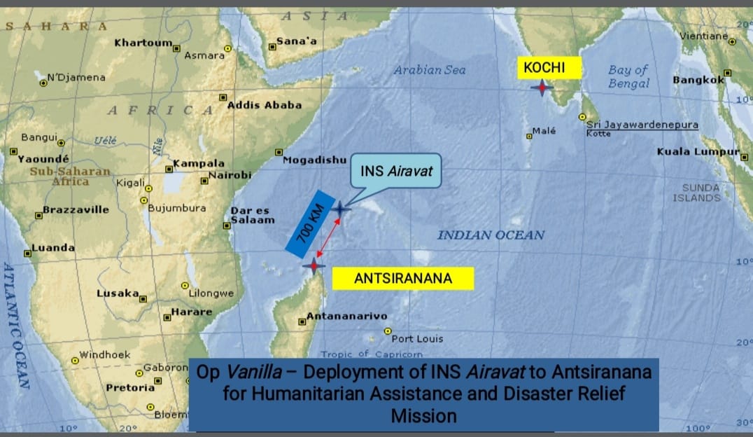 Indian Navy launched ''Operation Vanilla'' in support of the national disaster in Madagascar