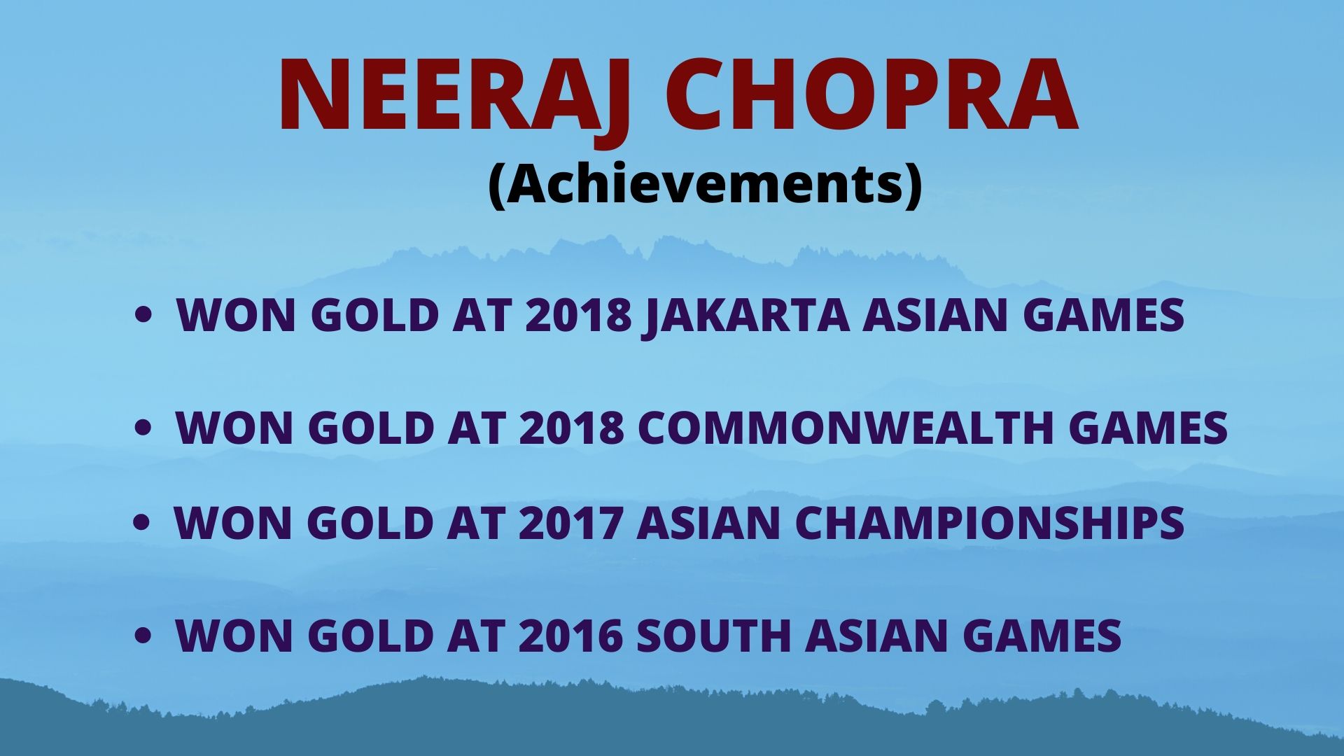 Neeraj Chopra's achievements