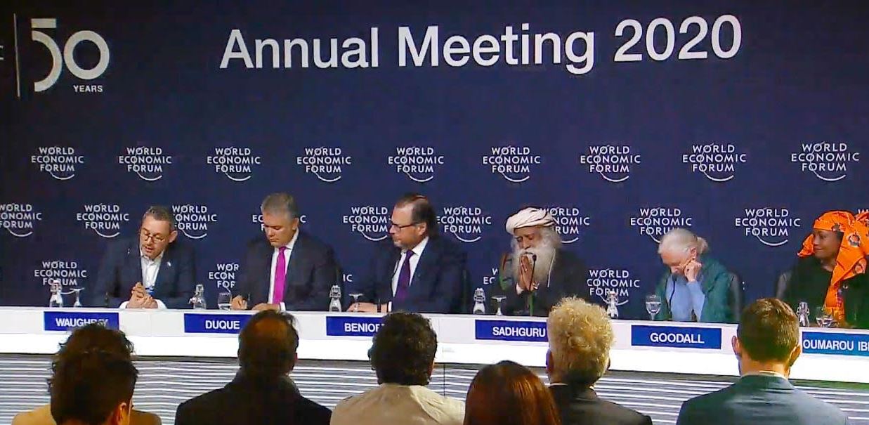 Sadhguru in 1 Trillion Trees briefing at WEF 2020