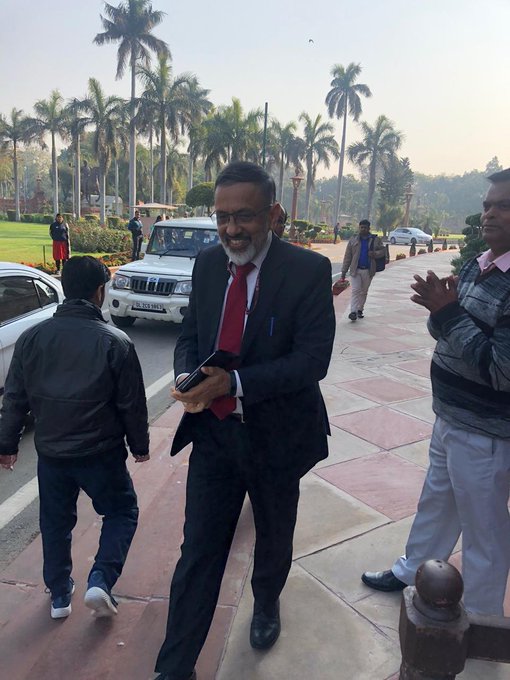 Union Cabinet Secretary Rajiv Gauba arrives at the Parliament