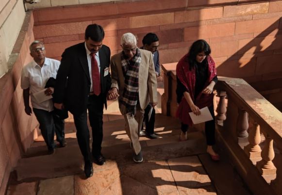 FM Sitharaman's family arrive at Parliament