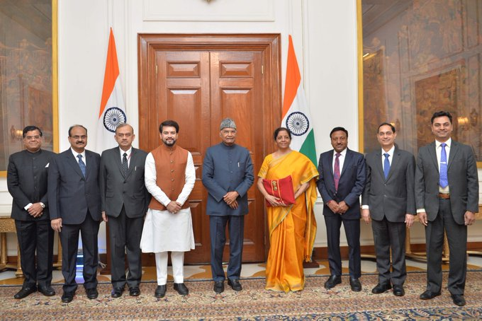 FM calls on President Ram Nath Kovind at Rashtrapati Bhavan