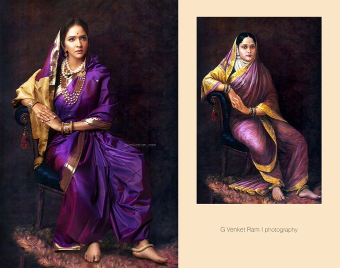 Samantha-Latest Photo Shoot-like-Raja Ravi varma-paintings