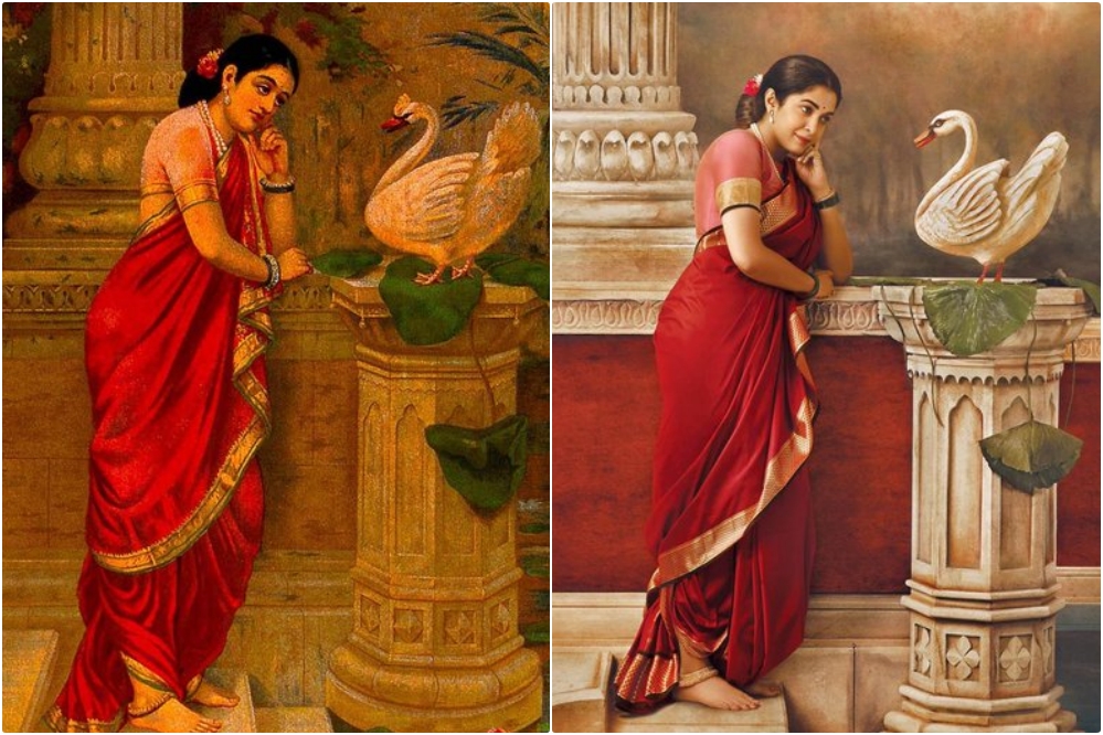 Samantha-Latest Photo Shoot-like-Raja Ravi varma-paintings