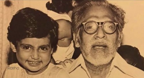 Abhishek with grandfather