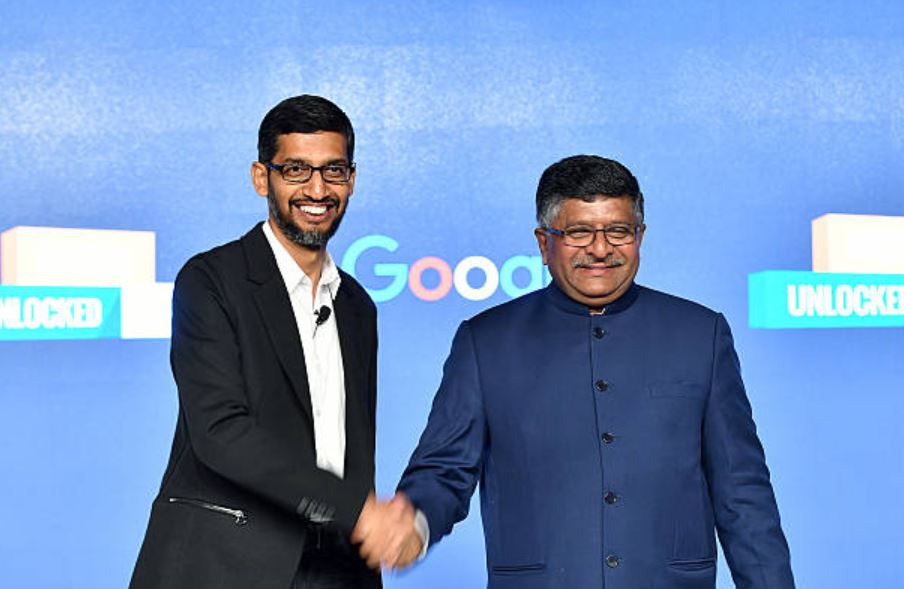 Sundar Pichai and Ravi Shankar Prasad