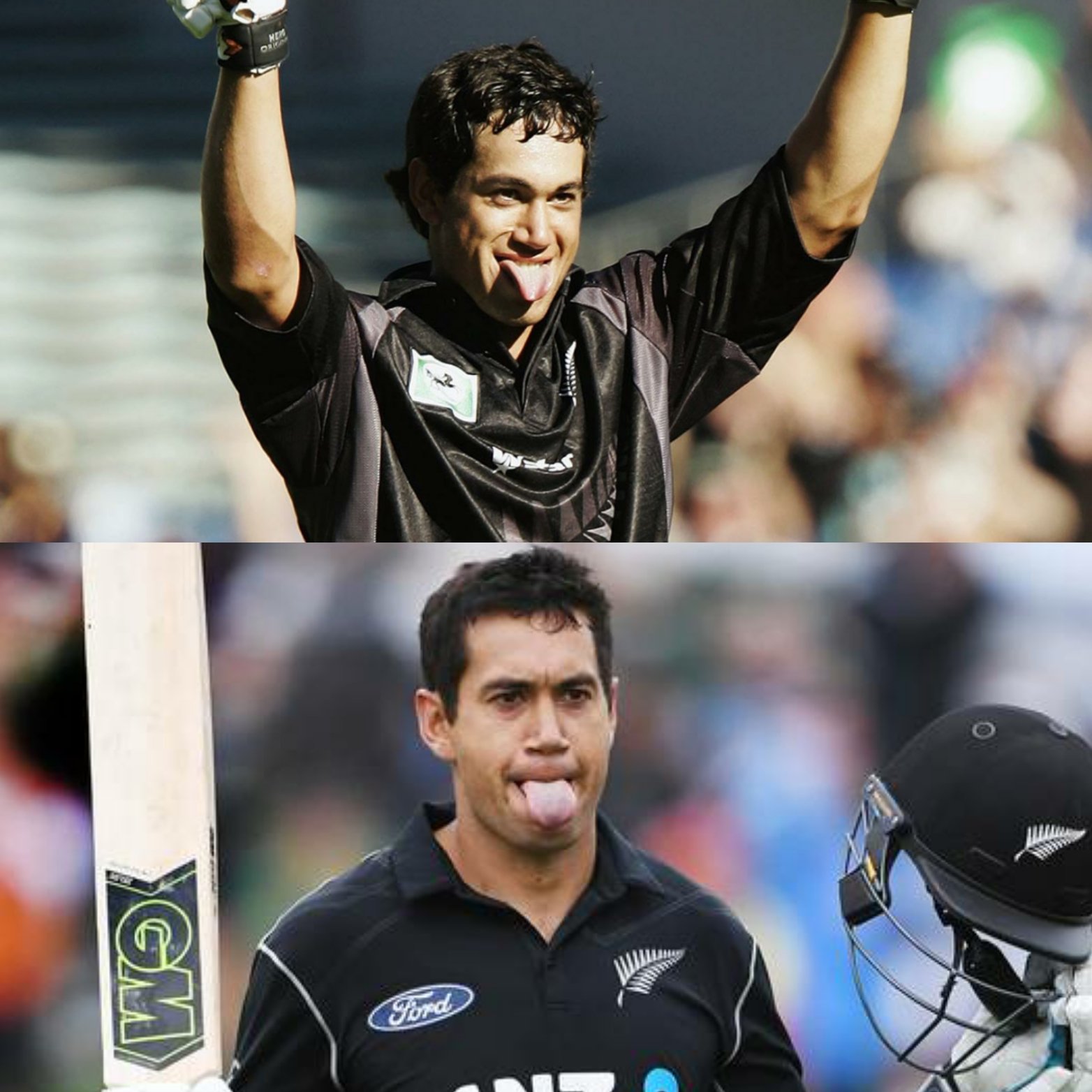 ross taylor with tongue celebration