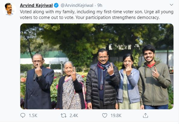 Arvind kejriwal son voted first time