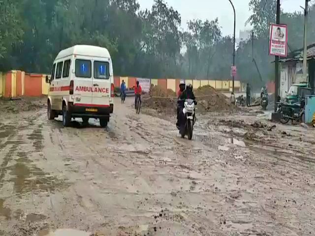 Bad condition of Roads due to rain in Korba