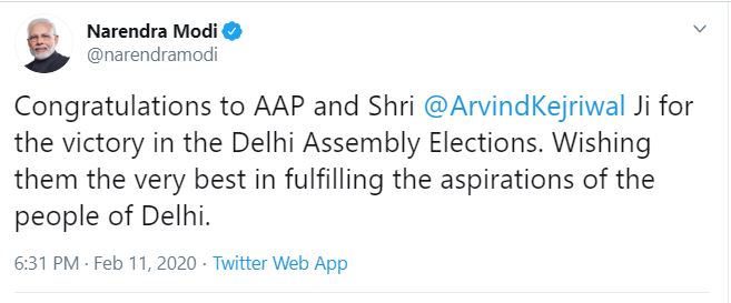 Delhi election results: PM Modi congratulates AAP on fulfilling people's aspirations, Kejriwal replies