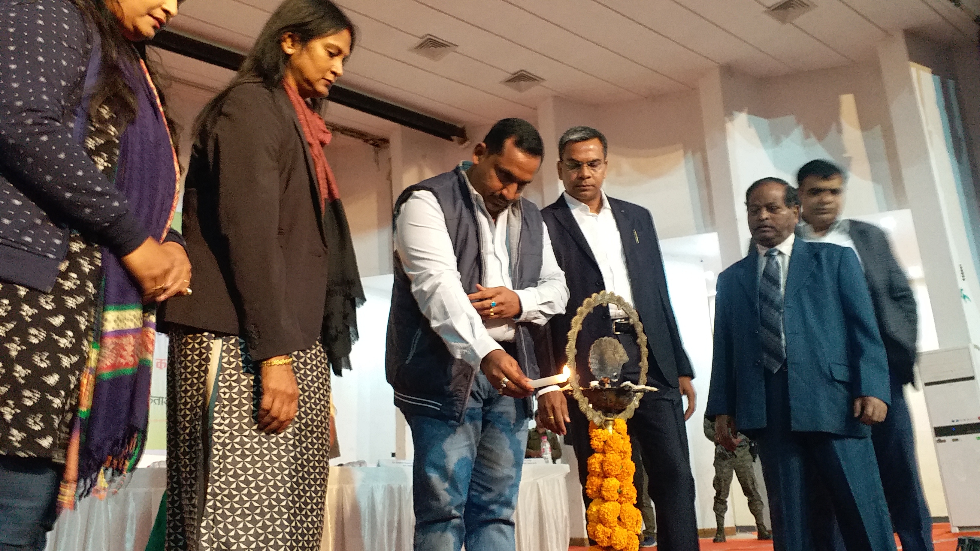 Health Minister Banna Gupta interacts with people connected with health system in RIMS auditorium