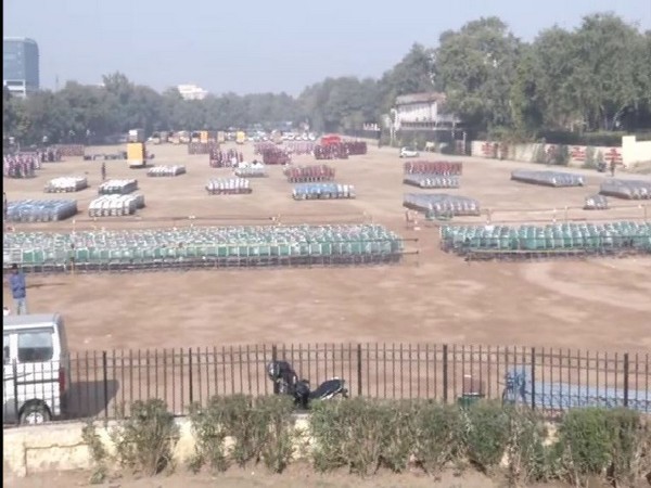 Ramlila maidan getting ready for tomorrow aoth ceremony