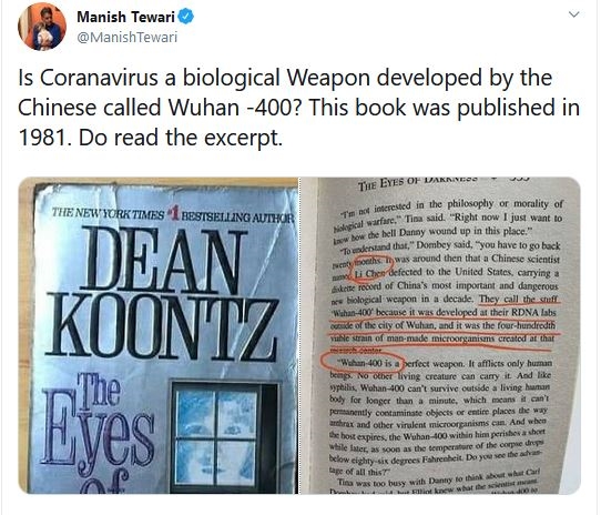 _fiction book predicted the wuhanb virus