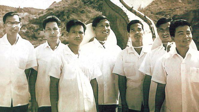 Naga rebels photographed near the Great Wall of China in 1968 (NSCN supremo Th Muivah is fourth from left)