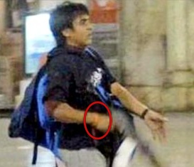 Kasab was seen wearing a red thread- Kalwa - a sacred Hindu thread on his right wrist.