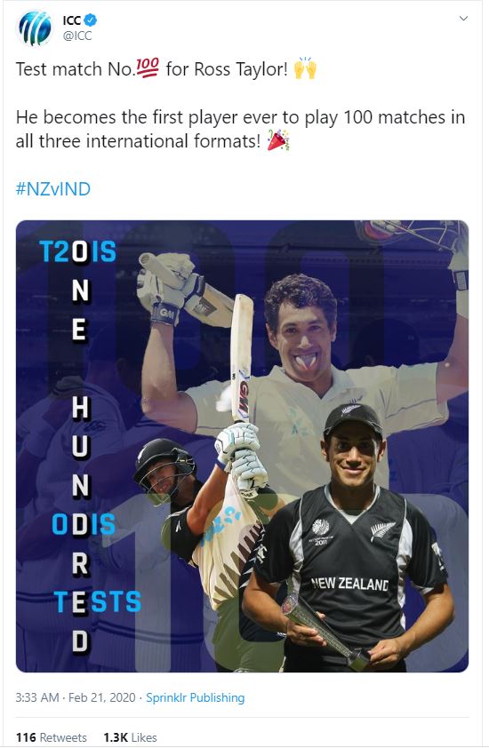 NZ Vs IND, 1st Test, Ross Taylor, ICC