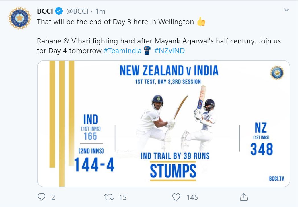 BCCI, NZ Vs IND, 1st Test