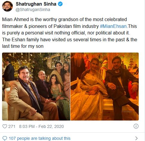 satrughna sinha meet pak president