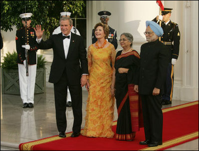 US President George Bush with Manmohan Singh