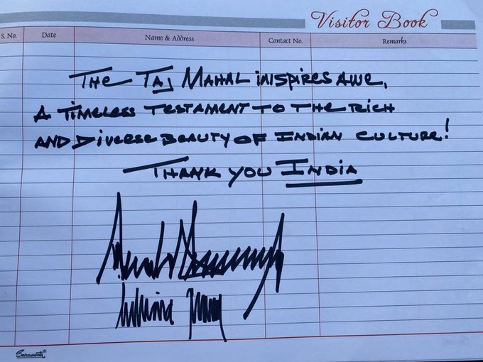 Taj Mahal inspires awe: US Prez writes in visitor's book