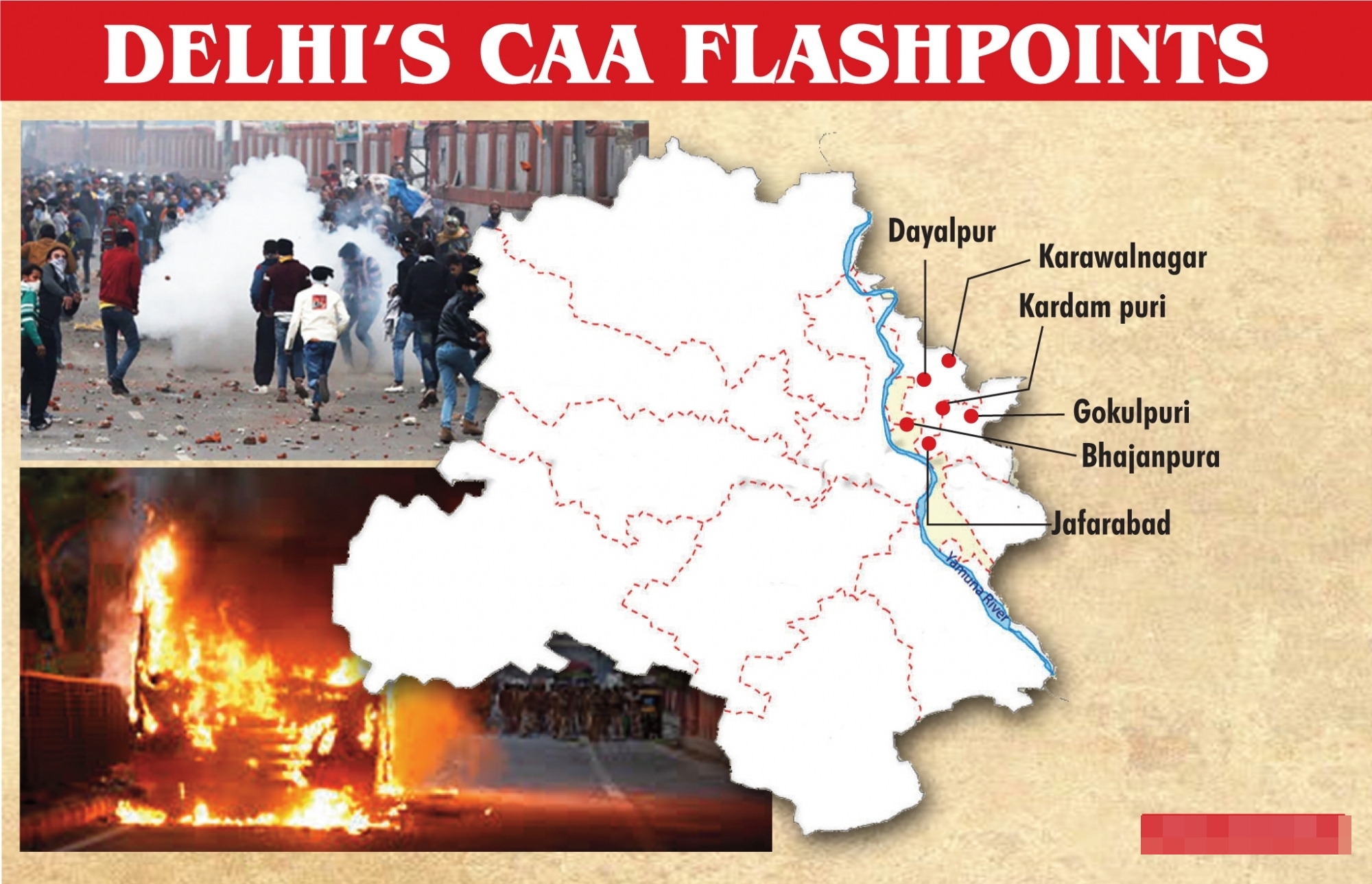 Delhi'a CAA flashpoints