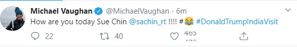 how-are-you-sue-chin-michael-vaughan-asks-tendulkar-after-trump-mispronounced-sachin