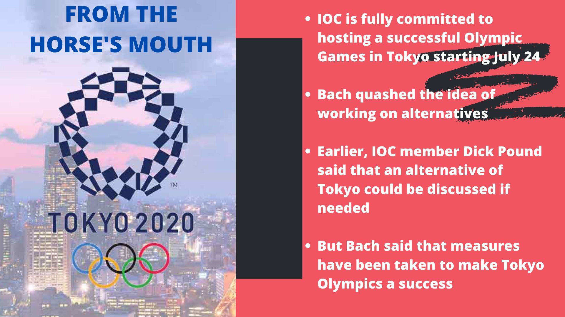 Key points from Thomas Bach's conference call with Japanese media.