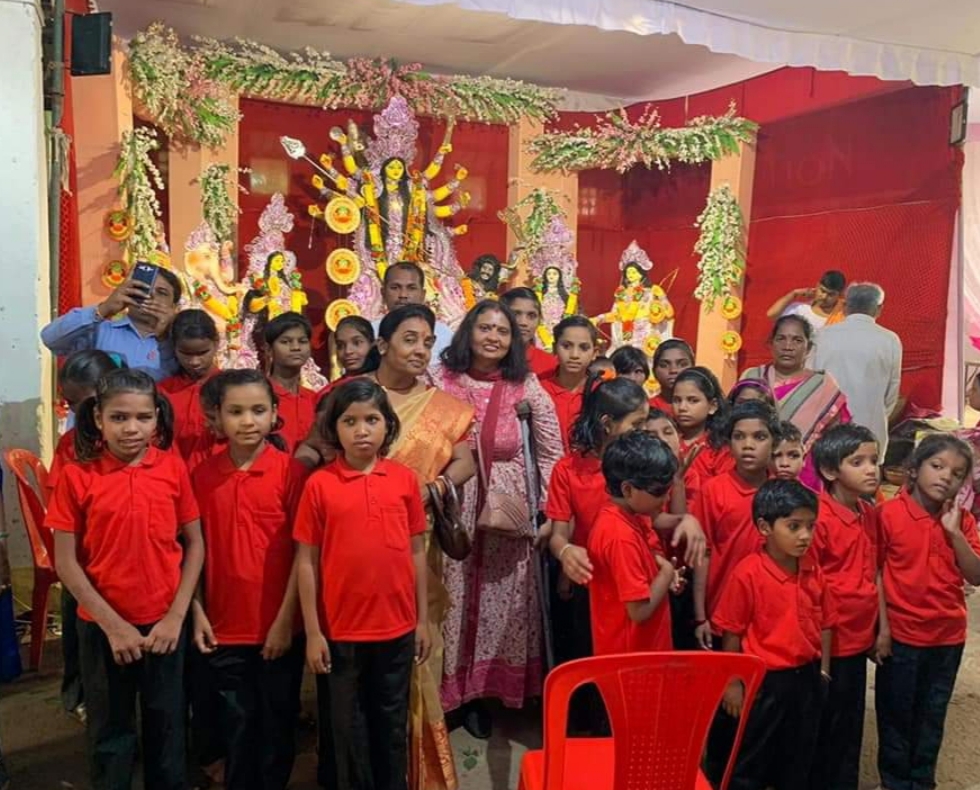 Madhu in a religious program with children