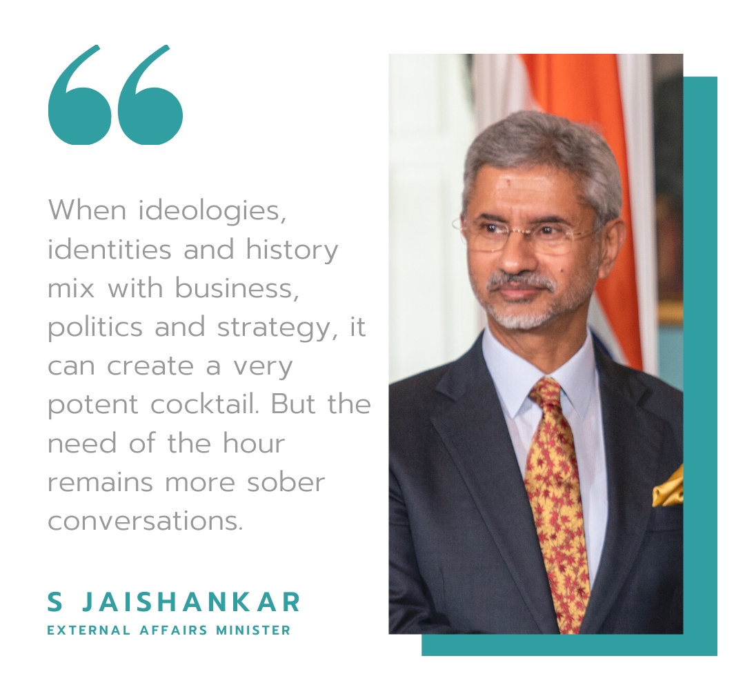 Jaishankar said the world is facing polarised debates