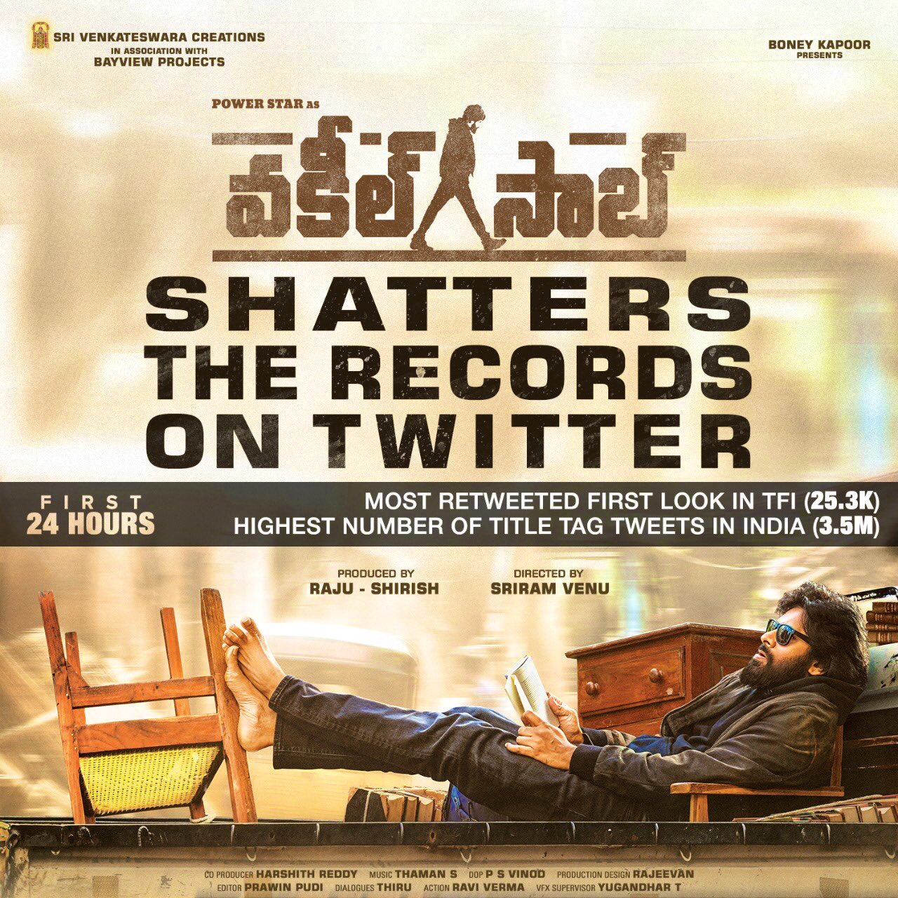 vakheel saab firstlook making new records in twitter