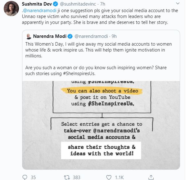 Hand over social media accounts to Unnao rape victim: Cong to PM