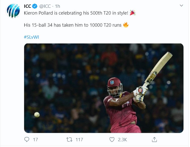 West Indies skipper Kieron Pollard, Sri Lanka, 500 T20 matches