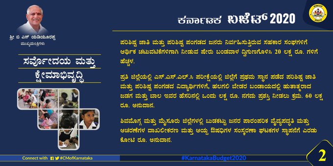 Karnataka budget 2020 in kannada