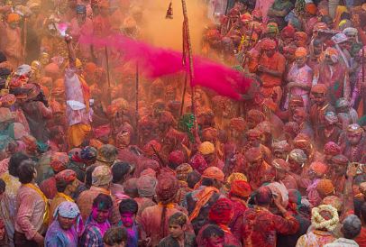 Holi festival at Nand village