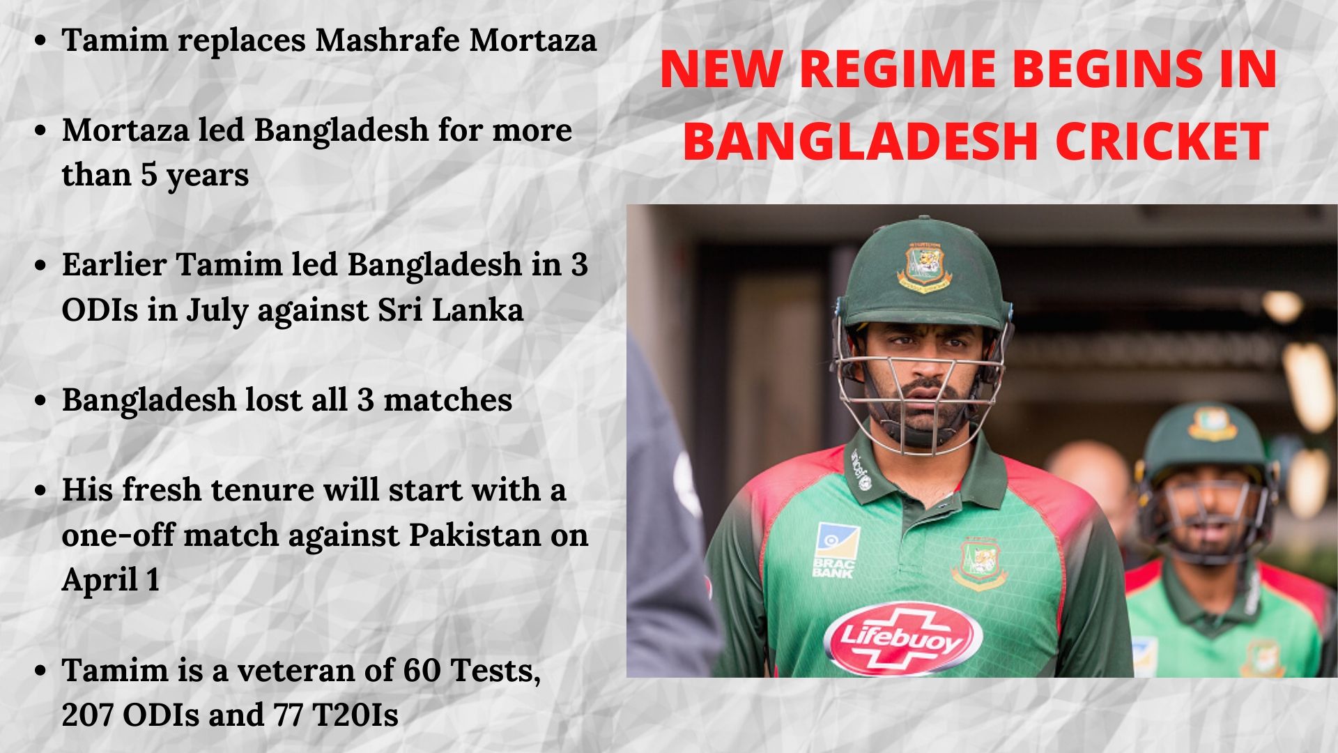 A new era begins in Bangladesh cricket.