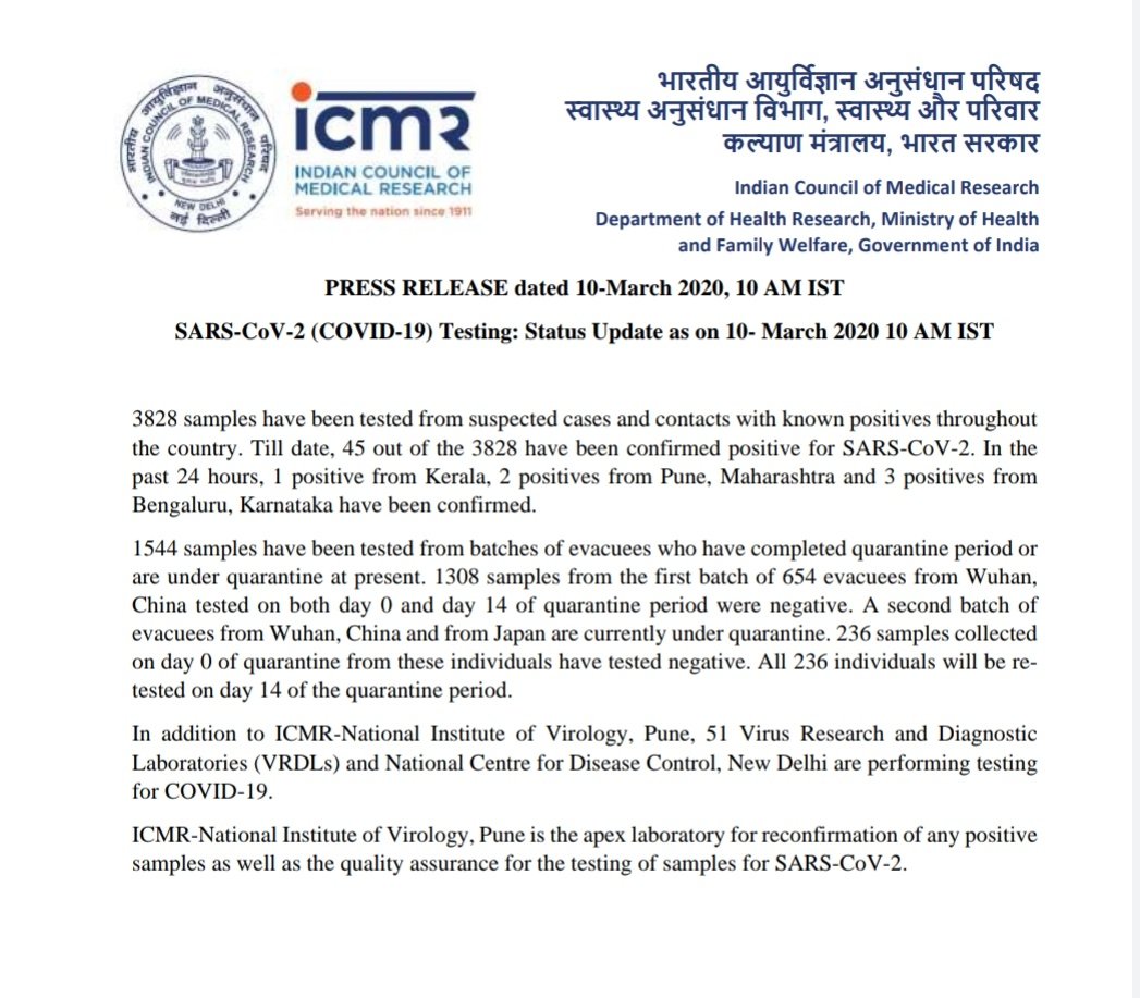 Press Release from Indian Council of Medical Research