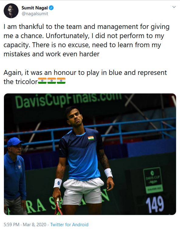 Sumit Nagal, Indian Wells tournament