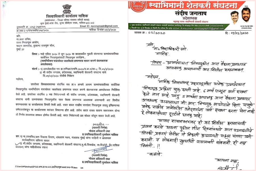 swabhimani shetkari partygiven letter to nashik collector