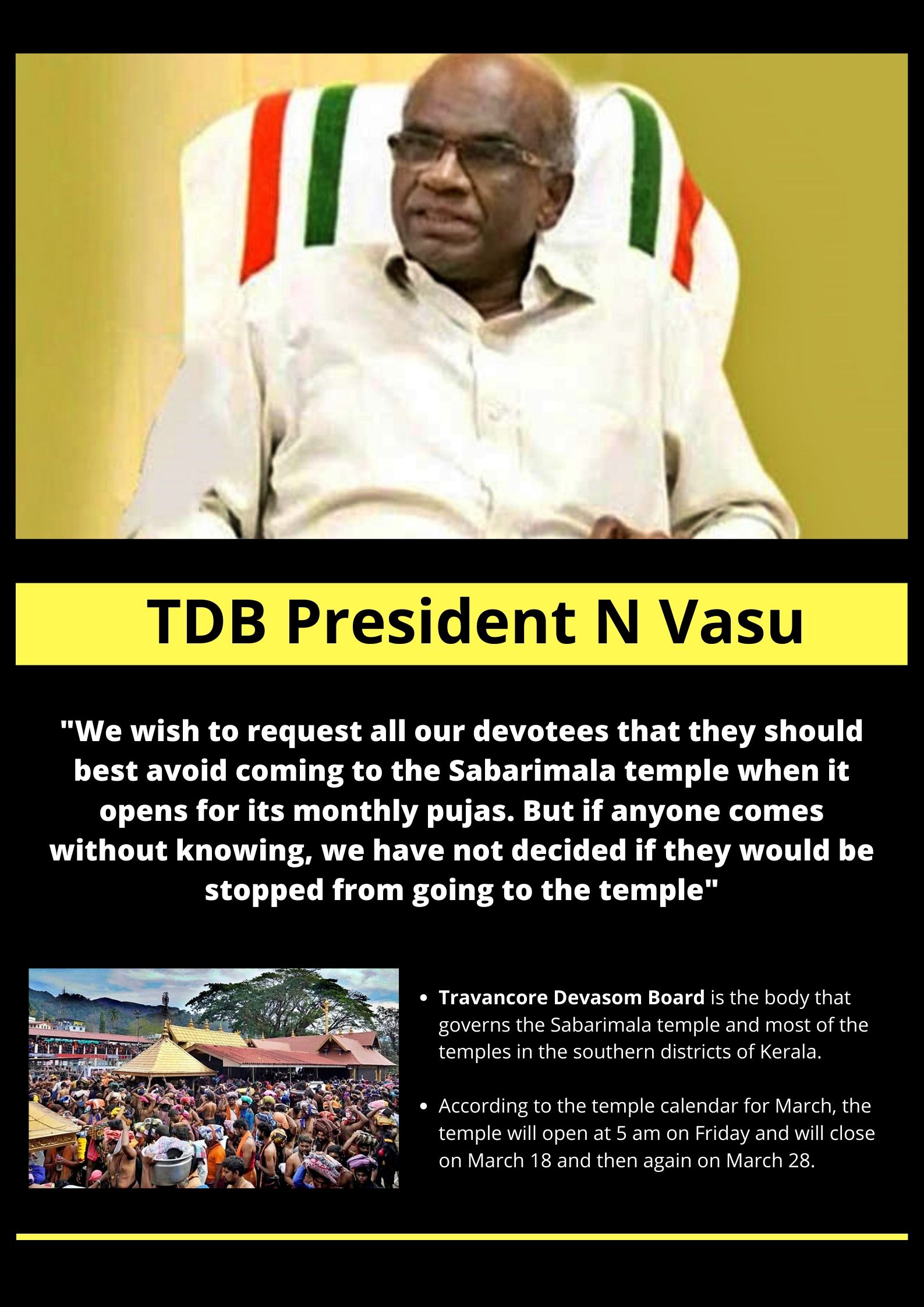 TDB is the body that governs the Sabarimala temple