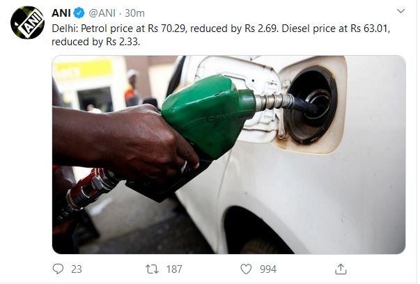 petrol and diesel price