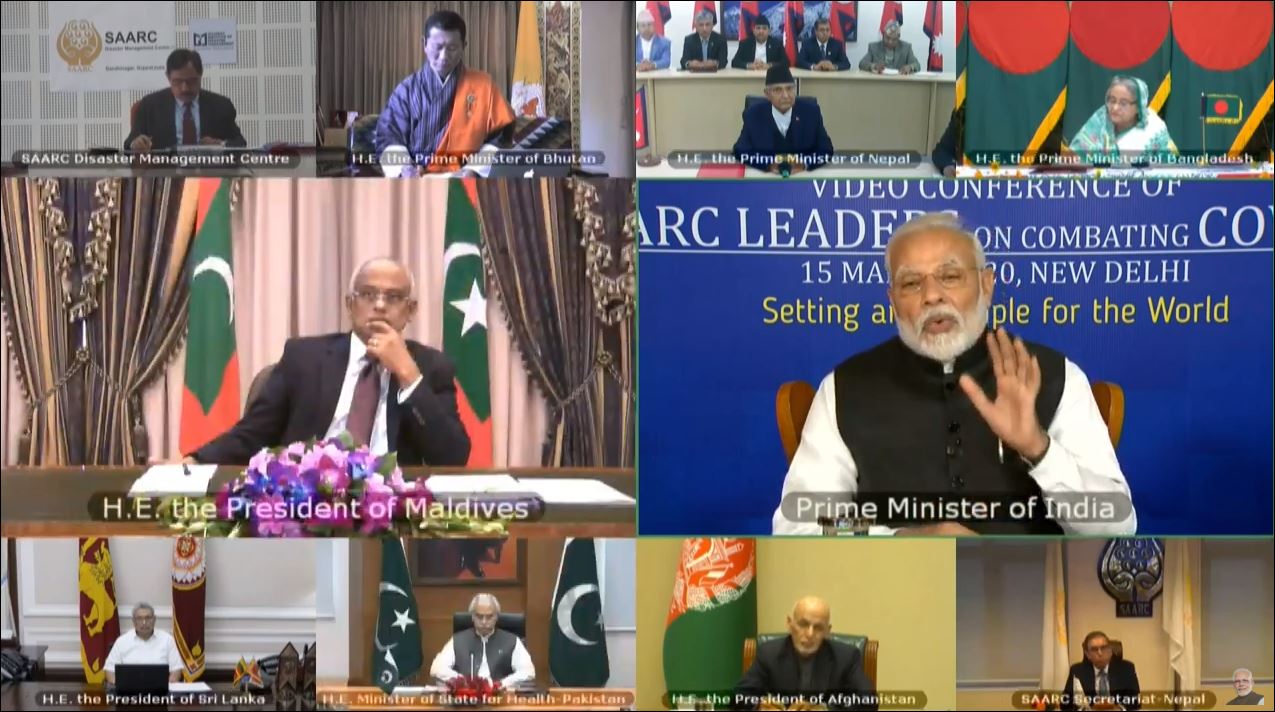 pm modi video conference with saarc nations