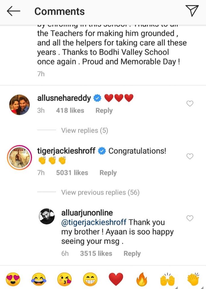 tiger comment on allu ayan