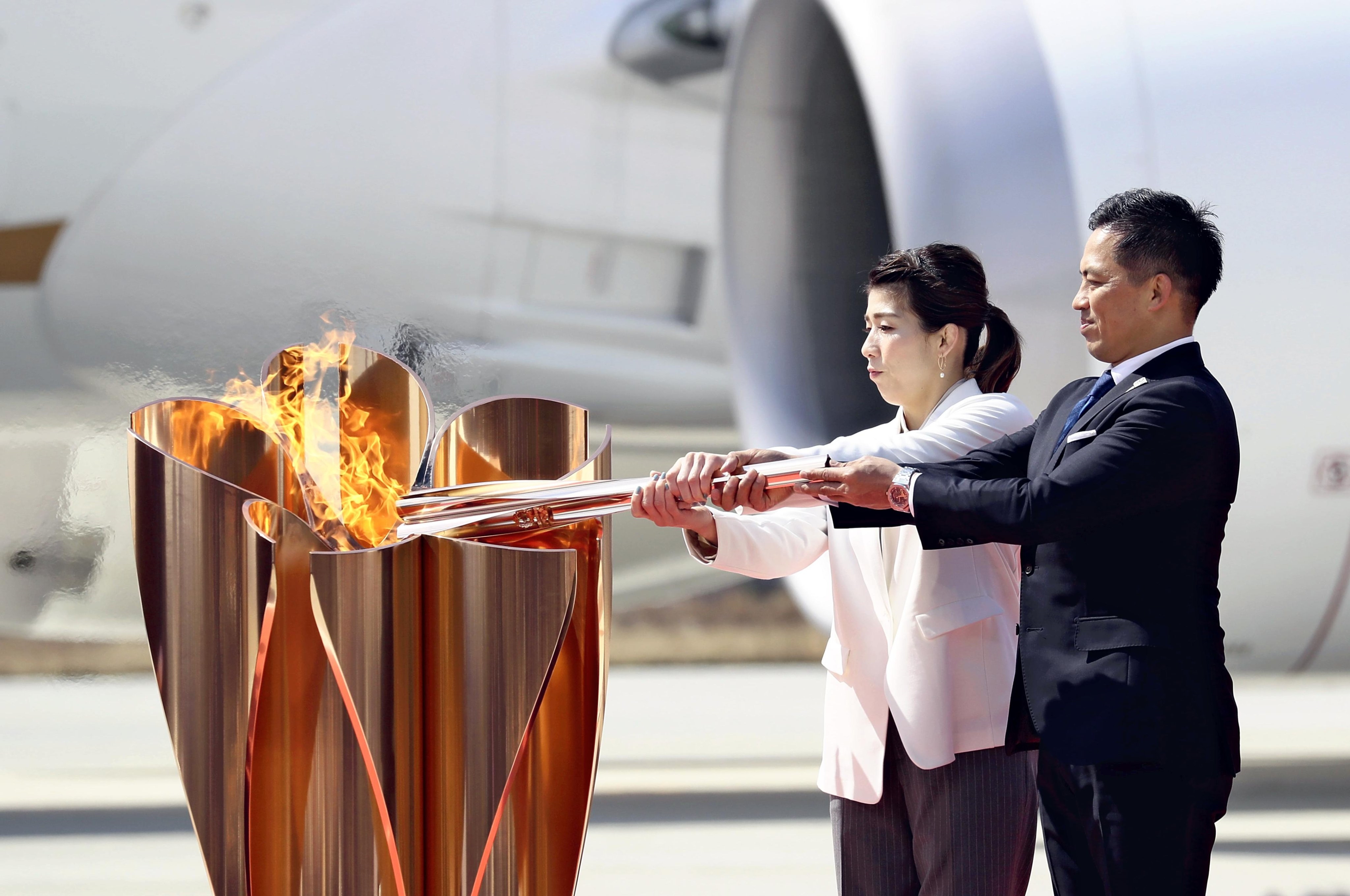 Thousands of people flocked to take Selfies with the Olympic flame in northeastern Japan