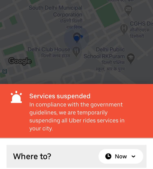 Uber temporarily suspends all ride services in Delhi