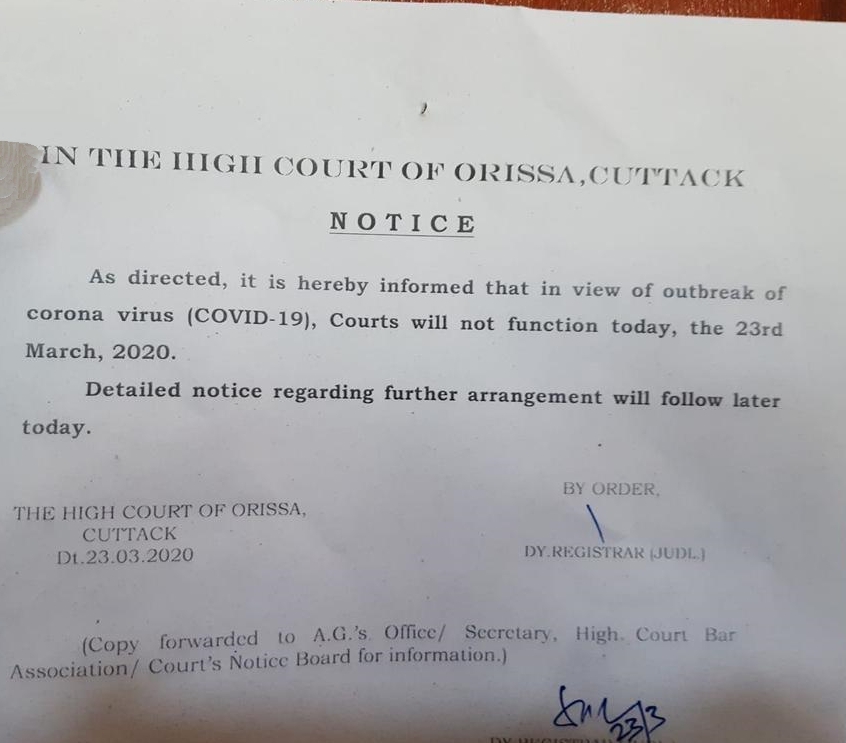 High Court is closed until March 31