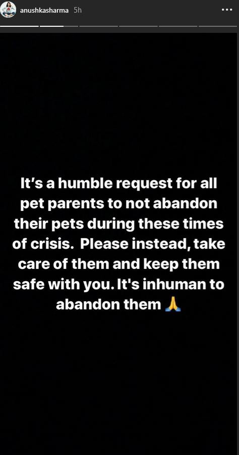 Anushka, Preity requests people not to abandon their pets amid COVID-19