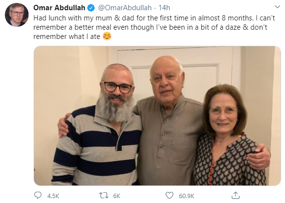 Omar becomes toast of twitterati after release from detention, his tweet records nearly 52k likes